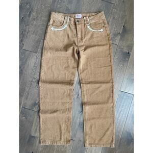 Howdy Hanny Smiley Camel Brown Ranch Jeans Women's Sz XL NWT